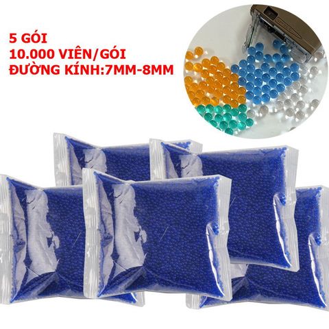 Combo 5 Gói Hạt Nở Xanh 7mm - 10.000 Hạt Thạch Nở Màu Ngẫu Nhiên, Chất Lượng Cao cho Sáng Tạo Nghệ Thuật