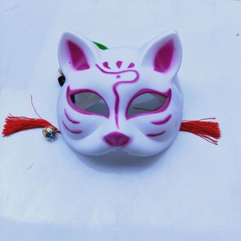 Mặt Nạ Hóa Trang Cáo Phong Cách Nhật Bản - Mặt Nạ Nửa Mặt Đính Tua Rua, Phụ Kiện Cosplay Độc Đáo