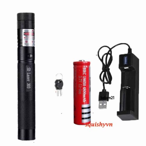 Đèn Pin Chiếu Laser Ánh Sao Sạc USB 303 - Đèn Laze Chiếu Xa 3 Kilomet, Thiết Kế Chống Nước, Dụng Cụ Tiện Ích Di Động