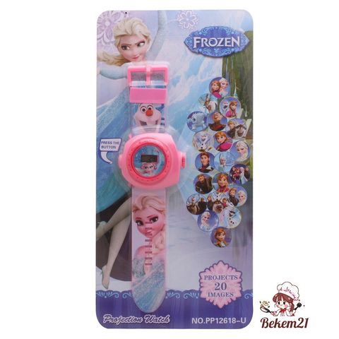Đồng Hồ Chiếu Đèn LED 3D Hình Búp Bê Hoạt Hình Frozen Elsa & Người Nhện - Quà Tặng Giáng Sinh Dễ Thương cho Bé