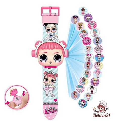 Đồng Hồ Chiếu Đèn LED 3D Hình Búp Bê Hoạt Hình Frozen Elsa & Người Nhện - Quà Tặng Giáng Sinh Dễ Thương cho Bé