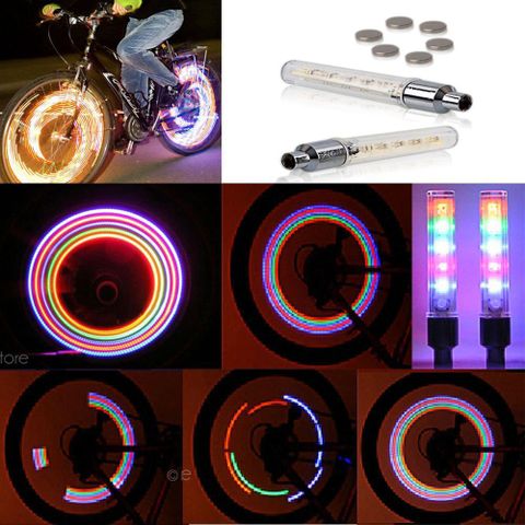 Van Xe Phát Sáng Đèn LED 5 Bóng - Đèn Gắn Xe Đạp, Xe Máy, Ô Tô - Nhiều Màu Sắc Phát Quang Khi Bánh Quay