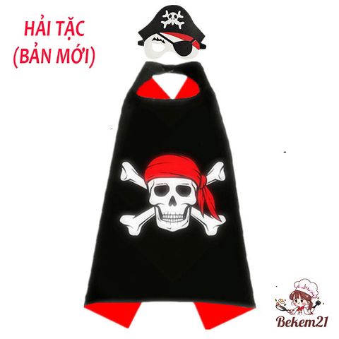 Bộ Áo Choàng Hóa Trang Cướp Biển và Ma Cà Rồng Halloween Cho Bé Trai - Chất Cotton Mềm, An Toàn, Size 2-8 Tuổi