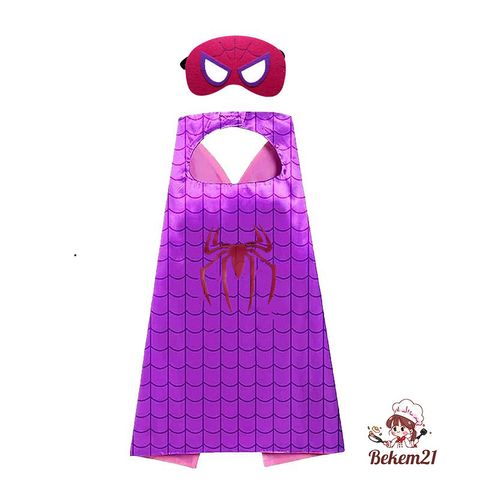 Bộ Đồ Hóa Trang Siêu Anh Hùng Người Nhện Cho Trẻ Em từ 2-8 Tuổi - Áo Choàng và Mặt Nạ Chất Liệu Cotton An Toàn