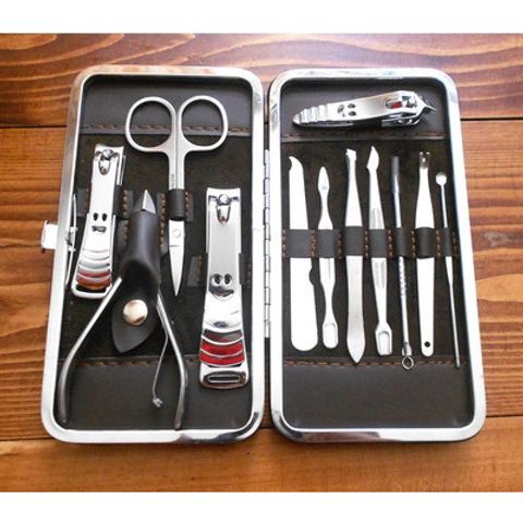 Bộ Dụng Cụ Chăm Sóc Móng Tay 12 Món Cao Cấp Trong Hộp Da - Tiện Lợi Cho Bạn Gái, Bấm Móng, Cắt Da, Làm Đẹp
