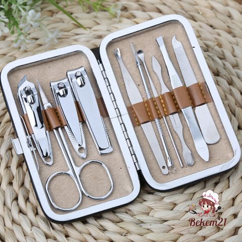 Bộ Dụng Cụ Cắt Móng Tay 10 Món Cao Cấp - Hộp Da Sang Trọng, Chất Liệu Thép Không Gỉ, Thiết Kế Gọn Nhẹ, Quà Tặng Hoàn Hảo