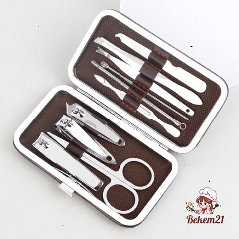 Bộ Dụng Cụ Cắt Móng Tay 10 Món Cao Cấp - Hộp Da Sang Trọng, Chất Liệu Thép Không Gỉ, Thiết Kế Gọn Nhẹ, Quà Tặng Hoàn Hảo