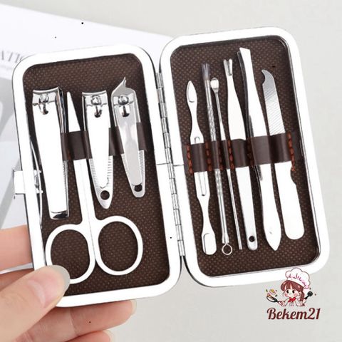 Bộ Dụng Cụ Cắt Móng Tay 10 Món Cao Cấp - Hộp Da Sang Trọng, Chất Liệu Thép Không Gỉ, Thiết Kế Gọn Nhẹ, Quà Tặng Hoàn Hảo