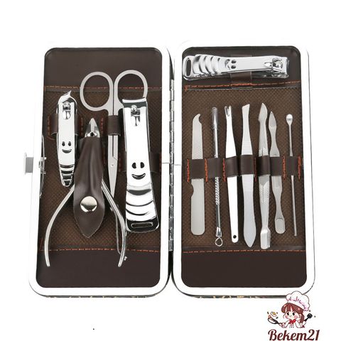 Bộ Dụng Cụ Bấm Móng Tay 12 Món Cao Cấp Kèm Hộp Da Sang Trọng - Dụng Cụ Làm Nail Tiện Dụng Cho Nữ