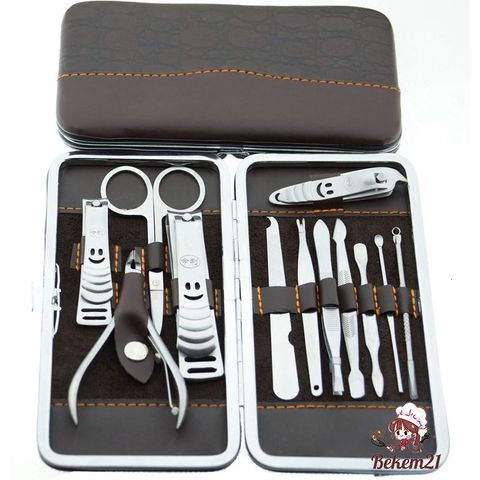 Bộ Dụng Cụ Bấm Móng Tay 12 Món Cao Cấp Kèm Hộp Da Sang Trọng - Dụng Cụ Làm Nail Tiện Dụng Cho Nữ