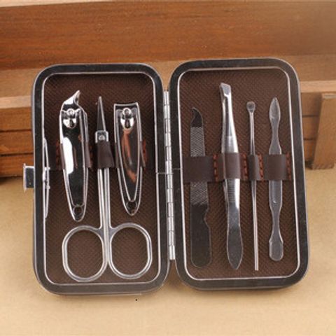 Bộ Dụng Cụ 7 Món Mini Làm Nail - Bấm Cắt Móng Tay Chân, Kềm Tỉa Lông Mày, Hộp Da Sang Trọng, Tiện Lợi Tại Nhà