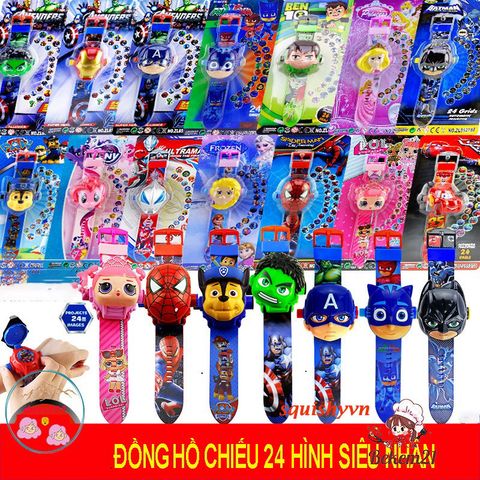 Đồng Hồ Chiếu Hình Hoạt Hình Marvel Spider-Man và Hulk Cho Trẻ Mẫu Giáo - Đồ Chơi Giá Rẻ An Toàn, Thân Thiện Môi Trường