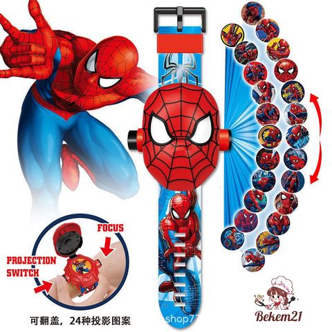 Đồng Hồ Chiếu Hình Hoạt Hình Marvel Spider-Man và Hulk Cho Trẻ Mẫu Giáo - Đồ Chơi Giá Rẻ An Toàn, Thân Thiện Môi Trường