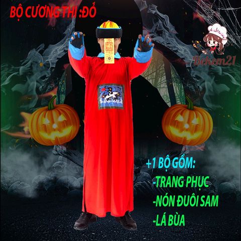 Trang Phục Hóa Trang Halloween Cương Thi Dành Cho Người Lớn - 3 Màu Độc Đáo, Phù Hợp Tổ Chức Tiệc Hóa Trang