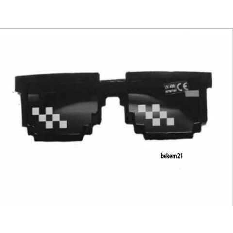 Mắt Kính Pixelated Thug Life Phong Cách Mosaic Nam Nữ - Kính Chống UV400 Thời Trang Hip Hop