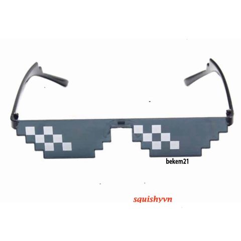 Mắt Kính Pixelated Thug Life Phong Cách Mosaic Nam Nữ - Kính Chống UV400 Thời Trang Hip Hop