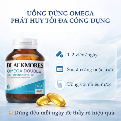 Dầu Cá Omega 3 Blackmores Double High Strength 90 Viên - Bổ Sung EPA DHA Hỗ Trợ Tim Mạch, Não Bộ và Thị Lực