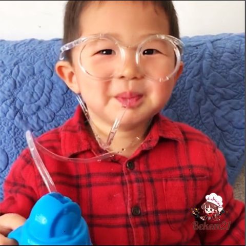 Ống Hút Kính Đeo Mắt Trong Suốt - Phụ Kiện Vui Nhộn Cho Đồ Uống - 65cm, Thiết Kế Độc Đáo Chia Sẻ Niềm Vui