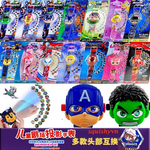 Đồng Hồ Chiếu Hình Ben 10 - Đồng Hồ Phim Hoạt Hình Cá Tính Cho Trẻ Em, Chiếu 10 Hình Ảnh Lên Tường, Hàng Mới Chính Hãng
