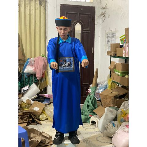 Bộ Trang Phục Hóa Trang Ma Cương Thi Thẩm Phán Halloween - Áo, Mũ và Phụ Kiện Cosplay 3 Màu Cho Lễ Hội Halloween
