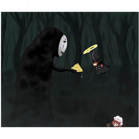 Bộ Trang Phục Hóa Trang Kaonashi - Hayao Miyazaki Spirited Away Cho Trẻ Em và Người Lớn, Áo Choàng Đen và Mặt Nạ Vô Diện