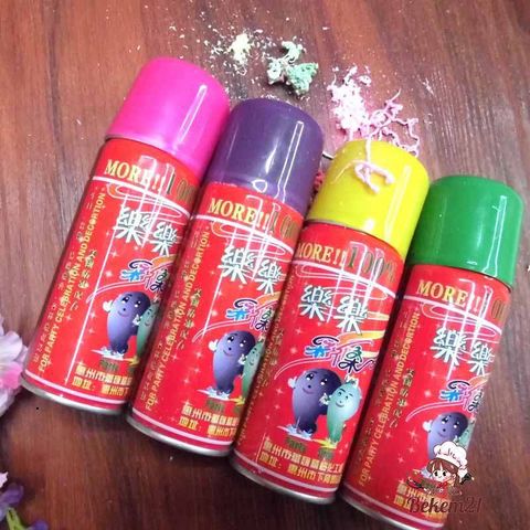 Bình Xịt Dây Nhiều Màu 288ml - Công Cụ Tiệc Tùng An Toàn Cho Sinh Nhật và Giáng Sinh, Màu Đỏ, Hồng, Xanh, Vàng, Xanh Dương