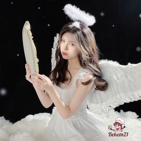 Cánh Thiên Thần Cosplay Lông Vũ - Dành cho Trẻ Em và Người Lớn, Kích Thước 1m1 x 45cm, Màu Trắng, Đen, Đỏ, Hồng - Phụ Kiện Tiệc Tùng
