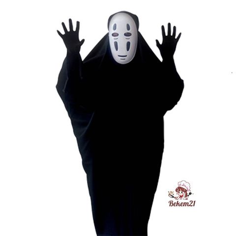 Bộ trang phục cosplay Vô Diện - Áo, bao tay, mặt nạ màu đen/tím cho fan anime - Thời trang lễ hội dành cho trẻ em và người lớn
