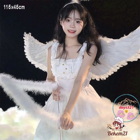 Đôi Cánh Thiên Thần Cosplay Trắng cho Bé - Phụ Kiện Biểu Diễn, Hóa Trang, Chụp Ảnh Sự Kiện Lễ Hội (7 Kích Thước)