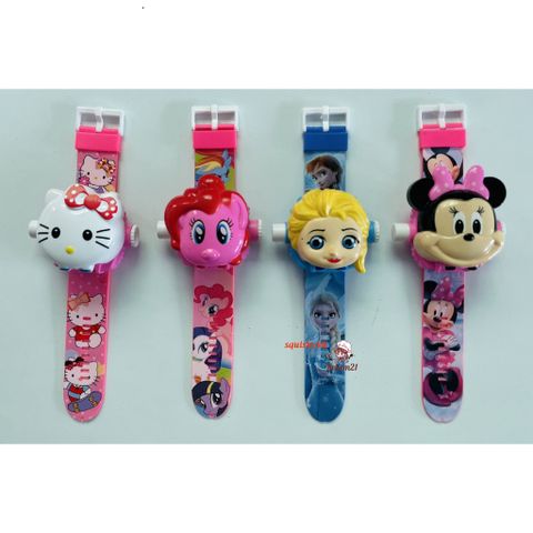 Đồng hồ điện tử 3D chiếu hình cho trẻ em - Ultraman, Người Nhện, My Little Pony - Quà tặng dễ thương cho bé gái và bé trai