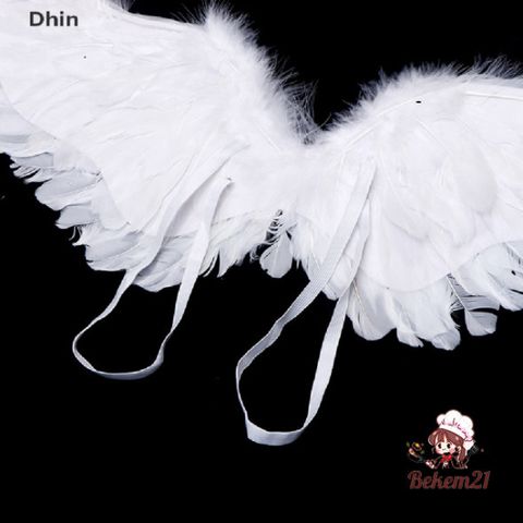 Đôi Cánh Thiên Thần Trắng Dễ Thương - Phụ Kiện Tiệc Hóa Trang Cho Bé - Cánh Lông Vũ 60x45cm và 80x55cm