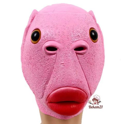 Mặt Nạ Hóa Trang Hình Cá Màu Xanh Lá - Silicone An Toàn, Đạo Cụ Tiệc Tùng Cho Người Lớn - Thích Hợp Halloween, Lễ Hội