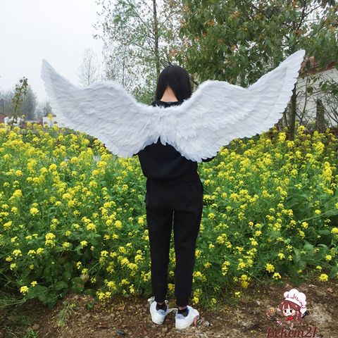 Cánh Thiên Thần Lông Vũ Trắng Cho Bé - Phụ Kiện Hóa Trang Halloween Cosplay Tiệc Tùng, Đồ Diễn Xuất Ấn Tượng