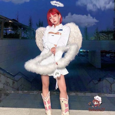 Cánh Thiên Thần Cosplay Trẻ Em - Lông Vũ Trắng Hóa Trang Tiệc Tùng, Đạo Cụ Chụp Hình, Phụ Kiện Lễ Hội