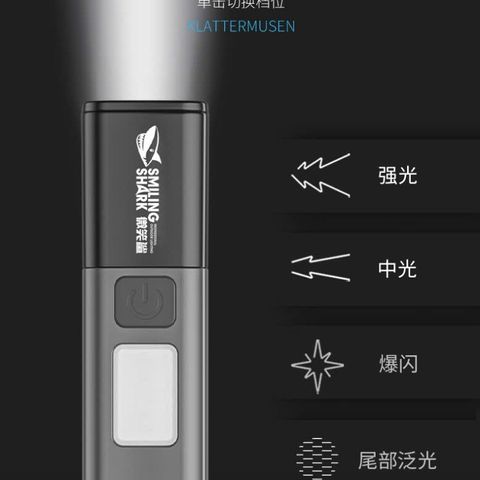 Đèn Pin SMILING SHARK Siêu Sáng SD-1017S Mini Chống Nước, Sạc USB - Đèn Cắm Trại, Đèn Khẩn Cấp, Đèn Để Đi Phượt