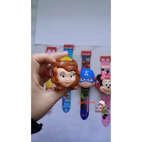 Đồng Hồ Đeo Tay Điện Tử 3D Gấu Dâu Kuromi cho Bé - Chiếu Hình My Melody & Hello Kitty, Quà Tặng Dễ Thương cho Trẻ Em