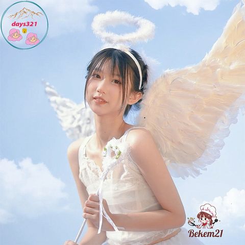 Cánh Thiên Thần Trắng Cosplay - Đạo Cụ Tiệc Halloween Cho Trẻ Em, Gây Ấn Tượng Trong Sự Kiện Lễ Hội và Quay Video TikTok