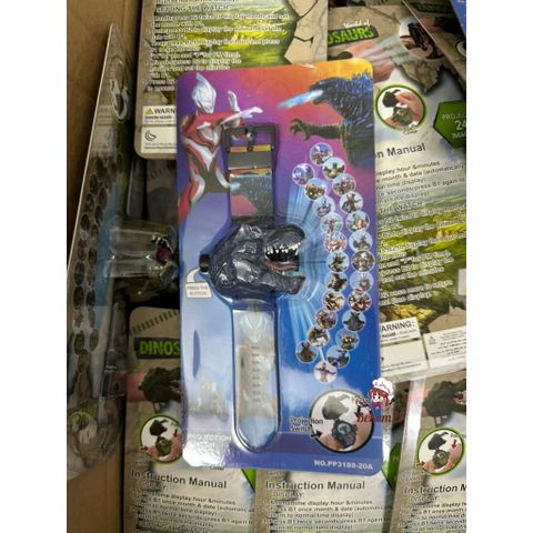 Đồng Hồ Chiếu Hình 3D Điện Tử Cho Trẻ Em - Đồng Hồ Hình Nhân Vật Hoạt Hình Gắn 24 Hình 3D Elsa, Người Nhện, Sofia, Siêu Nhân, An Toàn Cho Bé