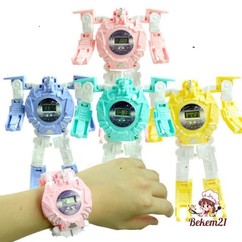 Đồng hồ đeo tay lắp ráp robot biến hình 022A 023A - Đồ chơi giáo dục an toàn cho bé, học số và thời gian