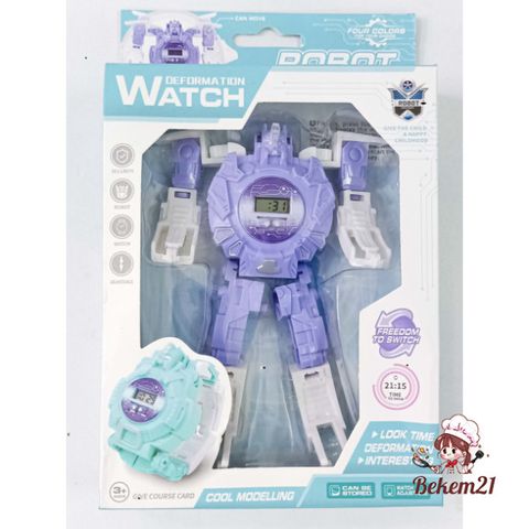Đồng hồ đeo tay lắp ráp robot biến hình 022A 023A - Đồ chơi giáo dục an toàn cho bé, học số và thời gian