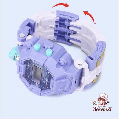 Đồng hồ đeo tay lắp ráp robot biến hình 022A 023A - Đồ chơi giáo dục an toàn cho bé, học số và thời gian
