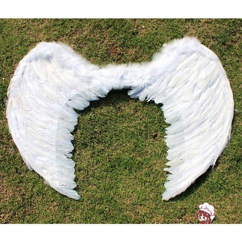 Cánh Thiên Thần Trắng Đính Lông Vũ Kèm Dây Đeo Đàn Hồi Cho Bé - Trang Trí Tiệc Giáng Sinh, Lễ Hóa Trang, Đám Cưới