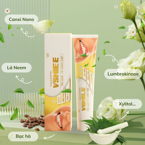 Kem Đánh Răng Thảo Dược Vsmile 150g - Hương Cafe Thơm Mát, Ngừa Sâu Răng, Tăng Cường Sức Khỏe Nướu