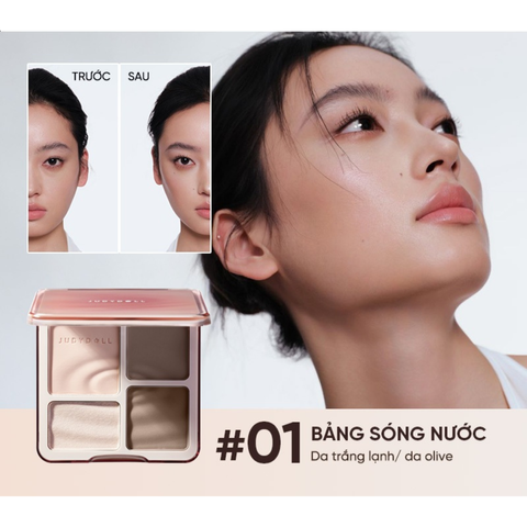 Bảng Phấn Highlight & Tạo Khối 4 Ô Judydoll - Chống Nước, Lâu Trôi, Mịn Nhẹ, Trang Điểm Chuyên Nghiệp, Dễ Sử Dụng cho Da Châu Á