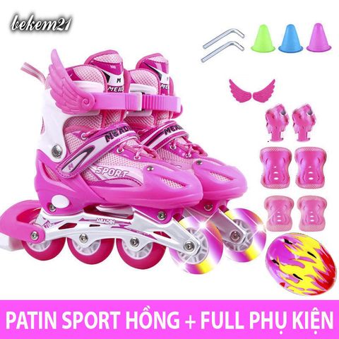 Giày Trượt Patin QF Thế Hệ Mới Phát Sáng - Giày Trượt Cho Trẻ Em & Người Lớn, Tặng Kèm Bảo Hộ, Nhiều Màu Sắc, Thiết Kế Thời Trang