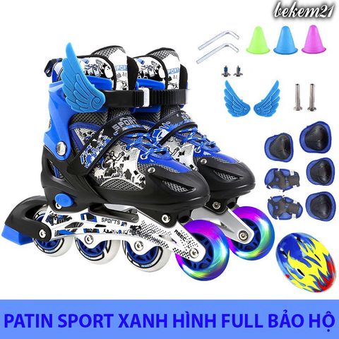 Giày Trượt Patin QF Thế Hệ Mới Phát Sáng - Giày Trượt Cho Trẻ Em & Người Lớn, Tặng Kèm Bảo Hộ, Nhiều Màu Sắc, Thiết Kế Thời Trang