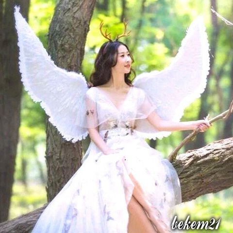 Cánh Thiên Thần COSPLAY Trắng - Kích Thước 80x60cm, Dụng Cụ Hóa Trang Tiệc Tùng, Đồ Chơi Trẻ Em và Người Lớn