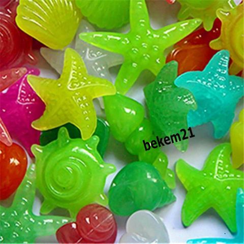 Viên Đá Dạ Quang Trang Trí Bể Cá Cảnh - Đầy Màu Sắc, Phát Sáng Trong Tối, Hình Thù Đá Biển, Hàng Mới 100%