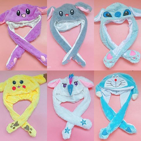 Nón Mũ Tai Thỏ Giật Kpop - Phụ Kiện TikTok Dễ Thương Cho Trẻ Em và Người Lớn, Thiết Kế Ấm Áp và Cá Tính