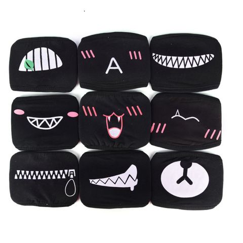 Khẩu Trang Đen In Dấu X Hàn Quốc Cotton Chống Bụi - Thiết Kế Anime/Manga Cá Tính, Unisex, Thoáng Mát